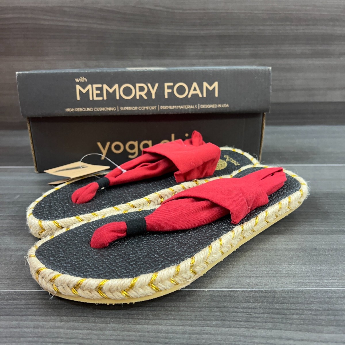 Nalho Women&rsquo;s Yoga Mat Memory Foam Espadrilles Ganika Red Size 7 
