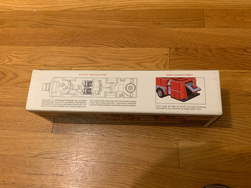 HESS Toy Fire Truck Bank Red w/ Ladder and Engine Lights VTG Rare 1986 NIB NEW! - Picture 12 of 15