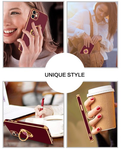 For iPhone 11 6.1" Case Shockproof Protective Rugged Cover & Golden Ring Holder - Bild 104 von 136