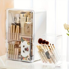 Makeup Organizer Box - Multi - Layer for Vanity/Desk - Stores Lipsticks, Brushes
