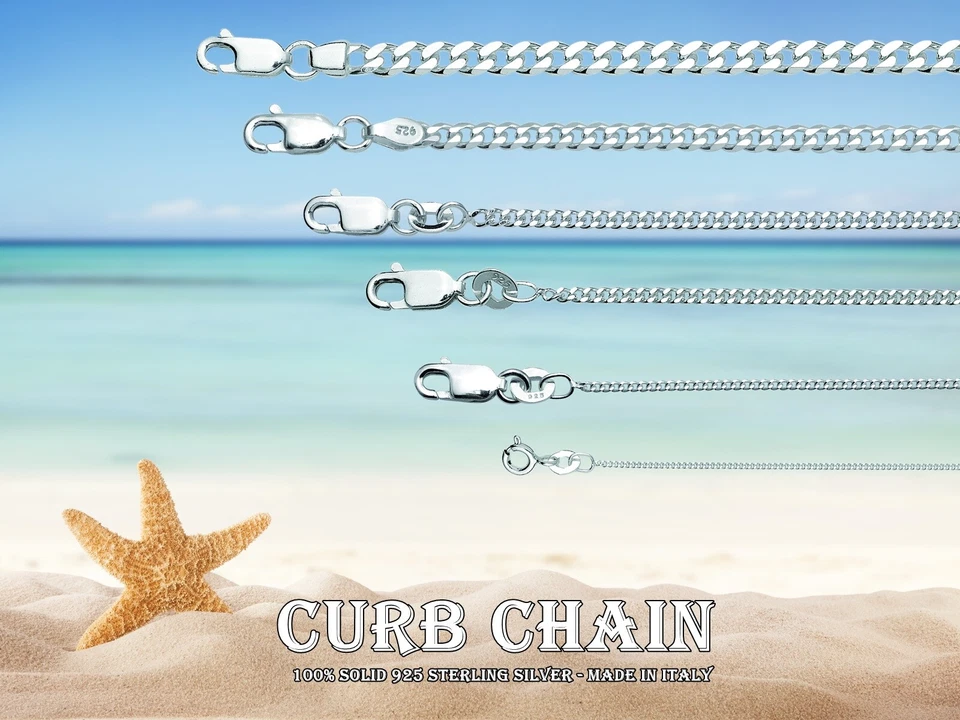 CURB Chain - 100% SOLID 925 Sterling Silver (options) - image 2 of 4