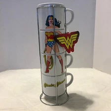 Wonder Woman Stackable Ceramic Mugs, ICUP New With Tag