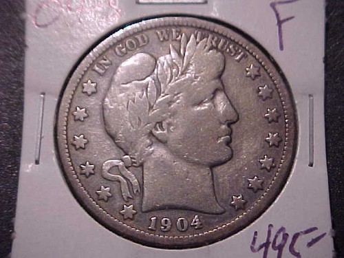 1904-S Fine Barber Half Dollar LITY and top half of BER #2 Combined Ship