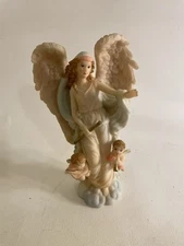 Sansco Angel And 2 Child Figurine (1997 Collection) "8" INCHES