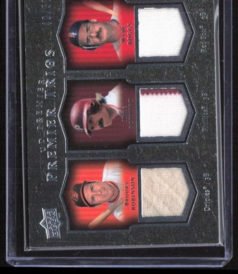 2008 UD Premier Trios Mem Brooks Robinson / Mike Schmidt / Wade Boggs #'d 49/50