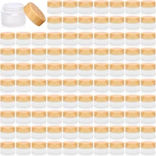 32 Pcs Glass Cosmetic Containers 5 Grams round Frosted Cosmetic Jars with Leak