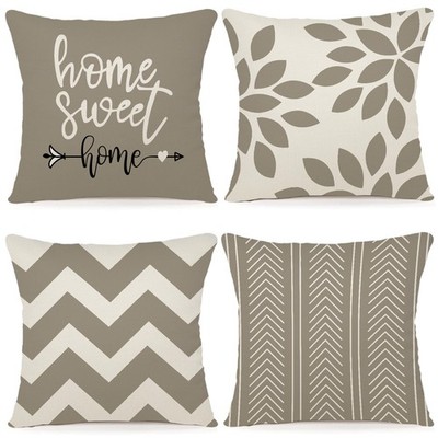 Cushion Cover 45x45 Set of 4 Decorative Pillowcases Decoration Outdoor Pillowcase...