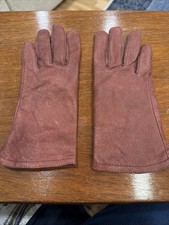Ladies Lined Leather Gloves. Sz. Small Reddish Brown