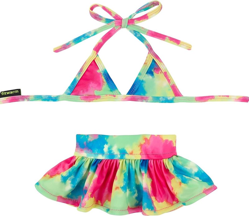 Fitwarm Rainbow Tie Dye Dog Bikini Set Size XS NEW NWT