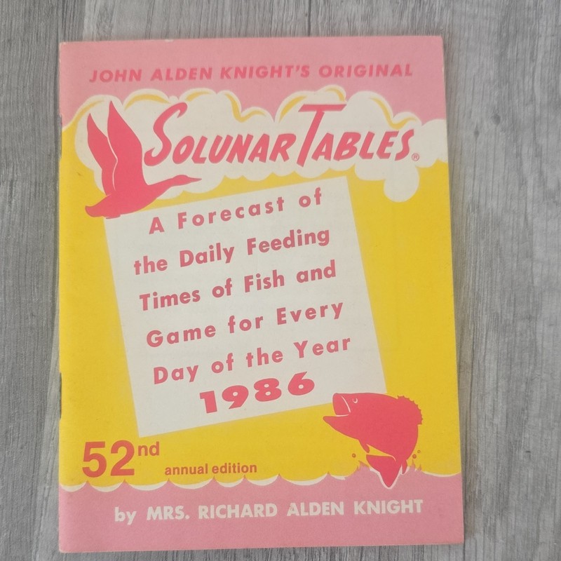 John Alden Knight's Original Solunar Tables 1986 52nd Annual Edition Booklet