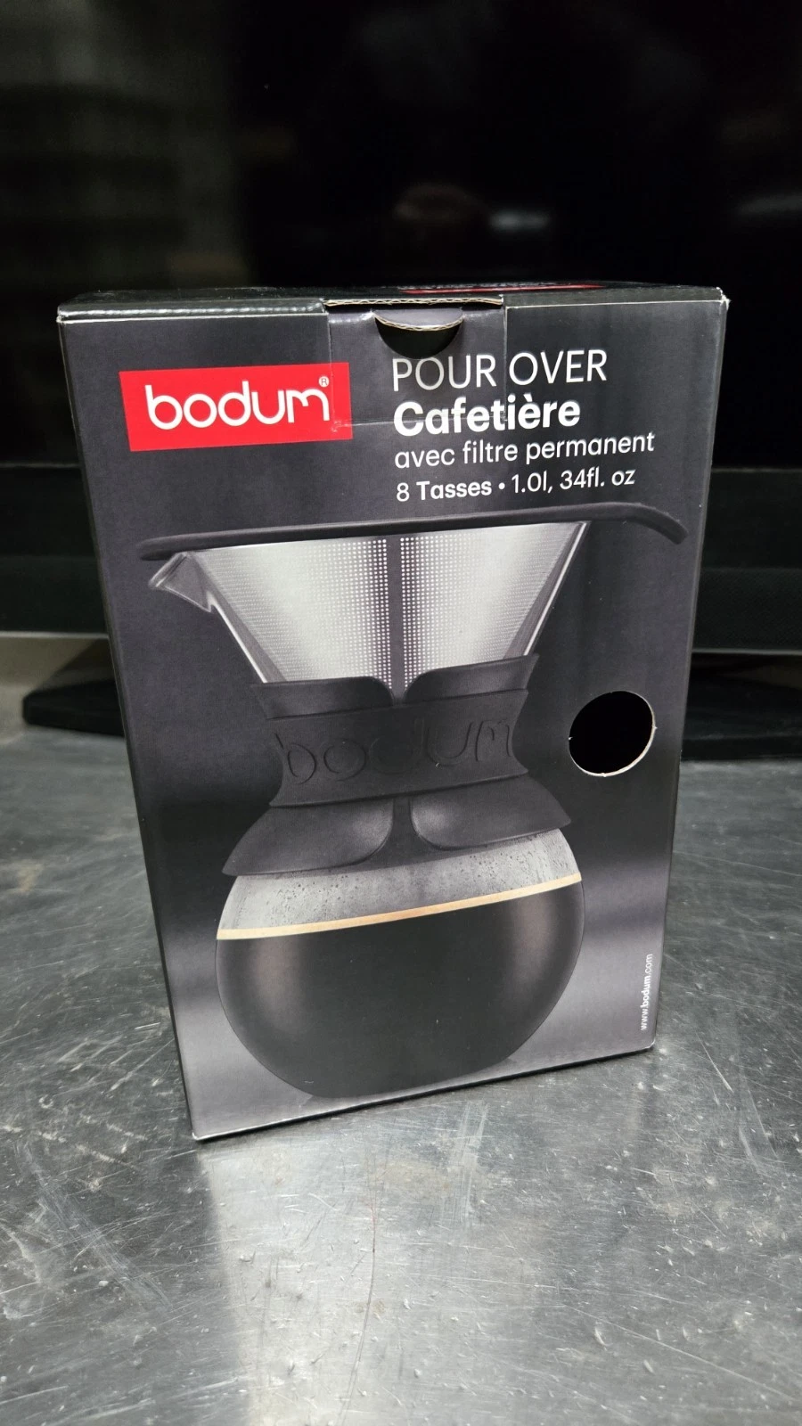 Bodum Pour Over Coffee Maker Permanent Filter Dishwasher Safe 1.0 Litre