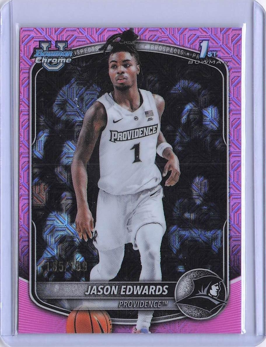 2025-26 Bowman #BCP-16 Jason Edwards Chrome Prospects Pink Mojo Refractor #/199