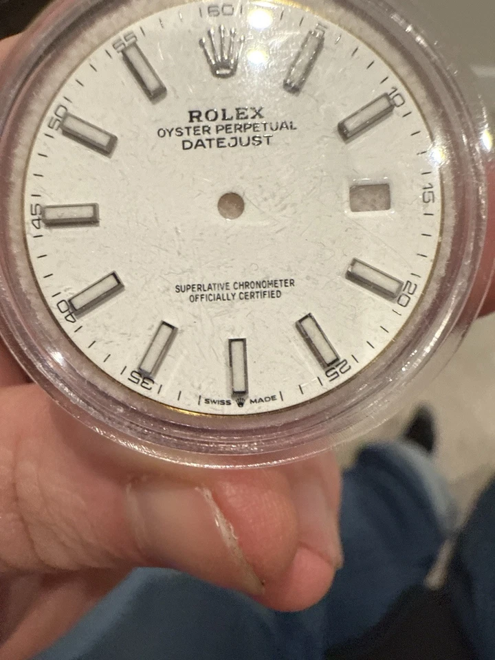 Rolex Datejust genuino 36 mm esfera blanca HECHA EN SUIZA se adapta a 16234 16200 Cal 3135 Foto 2 de 3