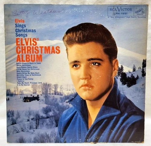 Elvis Presley Christmas Album and Golden Records 1950s Vintage vinyl LP Lot of 2
