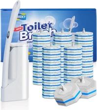 Disposable Toilet Brush Cleaning System with 50Pcs Refills Pads Replacement 