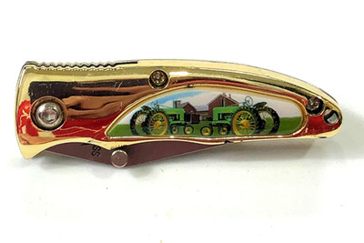 John Deere Knife Pocket Folding Tractor Farm Belt Clip - 3 inch Length