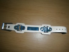 Vintage white / Blue 1 piece strap.30mm &10 mm central.Oldstyle Eire(E26a3n