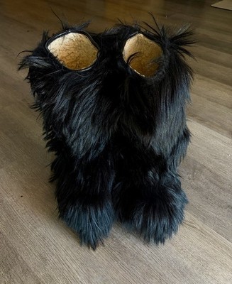 Roluc Ideal Fur Italian Goat Hair Boots Size 43/44 Black US 10.5/11 Italy Made