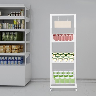 Retail Display Stand Storage Shelf With Wheels Store Display Shelving Organizer