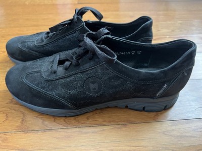 Mephisto Yael Runoff Air Jet Womens Sneaker 10 Black Suede Lace Up Comfort Shoes