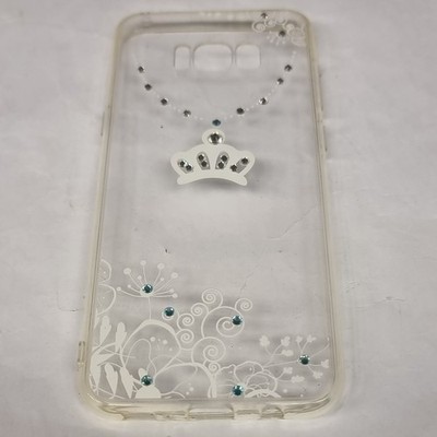 für Samsung Galaxy S8 Plus Handyhülle Schmuck Case transparent/weiß Krone