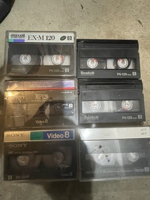 6 Video 8 tapes lot Sony Scotch