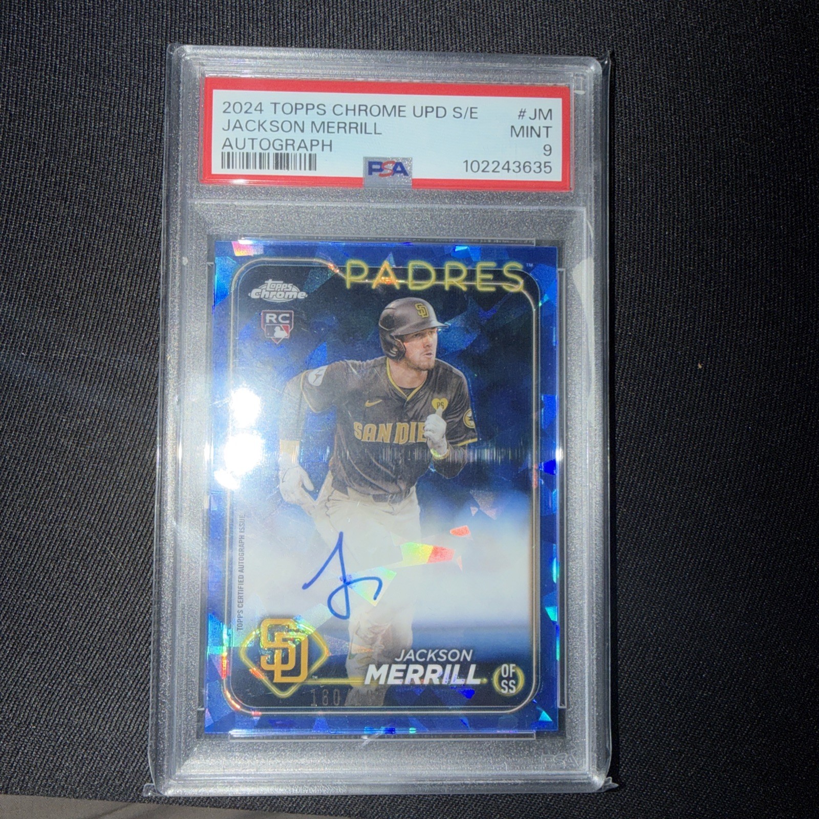 2024 Topps Chrome Update Sapphire Series Jackson Merrill Rookie Auto /199