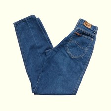 LEE LEVI'S VTG 70s STRAUSS PLEATED DARK DENIM UNION USA MADE JEANS PANTS SZ 7