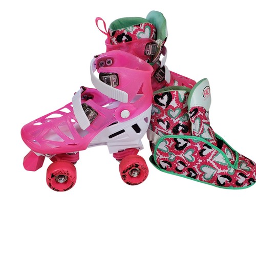 Roller Derby Girls Adjustable Quad Skates Pink Heart Quick Fit Size 3-6 - Picture 10 of 10