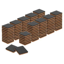 96 Pcs 1" Square Felt & EVA Furniture Pads, Floor Protectors, Brown+Black