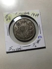 1949 Canada  Silver Half  Dollar