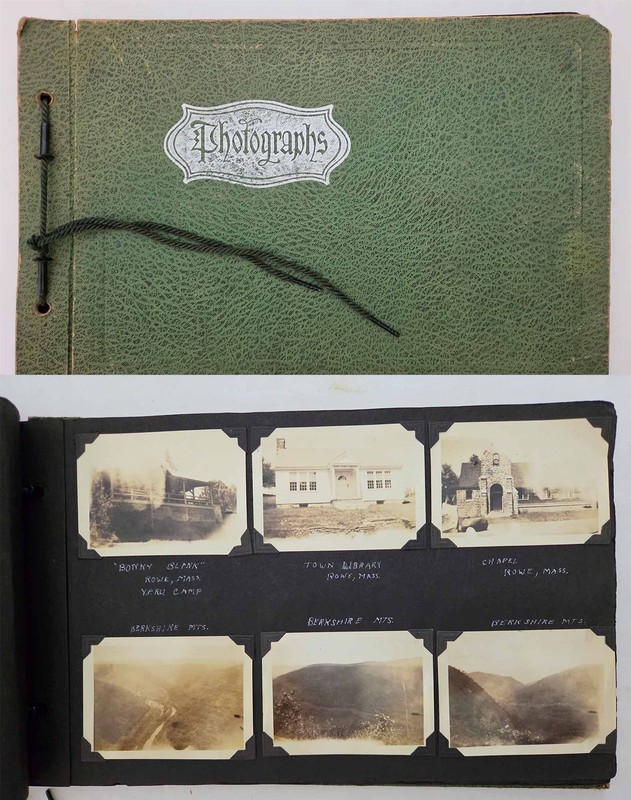 1938 vintage PHOTO ALBUM hopedale ma MARION CONGDON school travel names