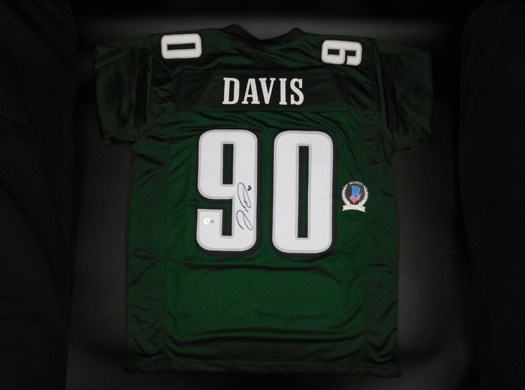 Jordan Davis Autographed Signed Philadelphia Eagles Green Jersey UGA BAS COA 