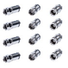 All-Metal RG6 F Type Compression Connectors for Satellite & Cable TV (20 PCS)
