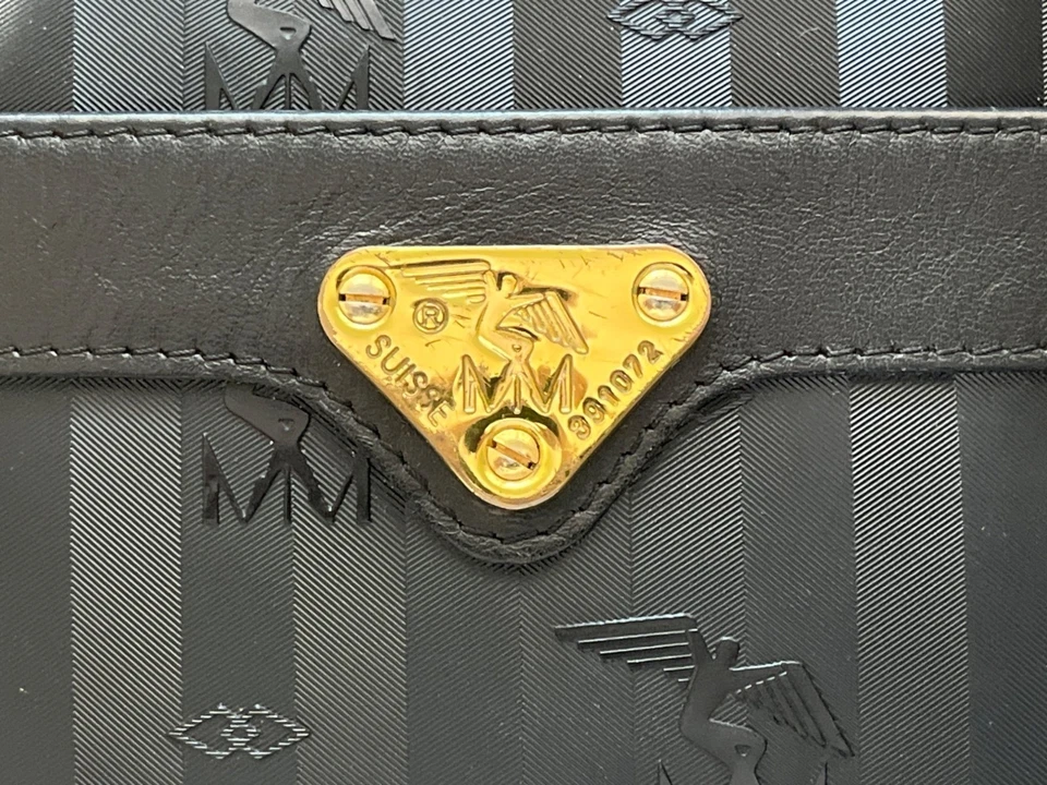 Bandolera Maison Mollerus MM SUISSE negra con patrón de logotipo Foto 2 de 4