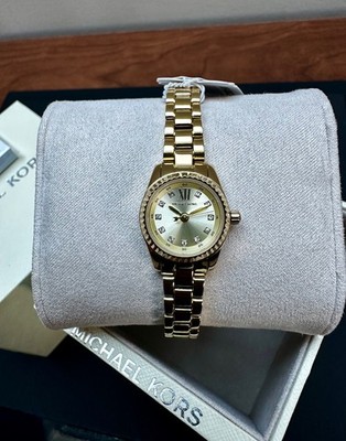 Michael Kors Lexington Mk4862 Gold Crystal Pave Small 19mm Damen Armband Uhr