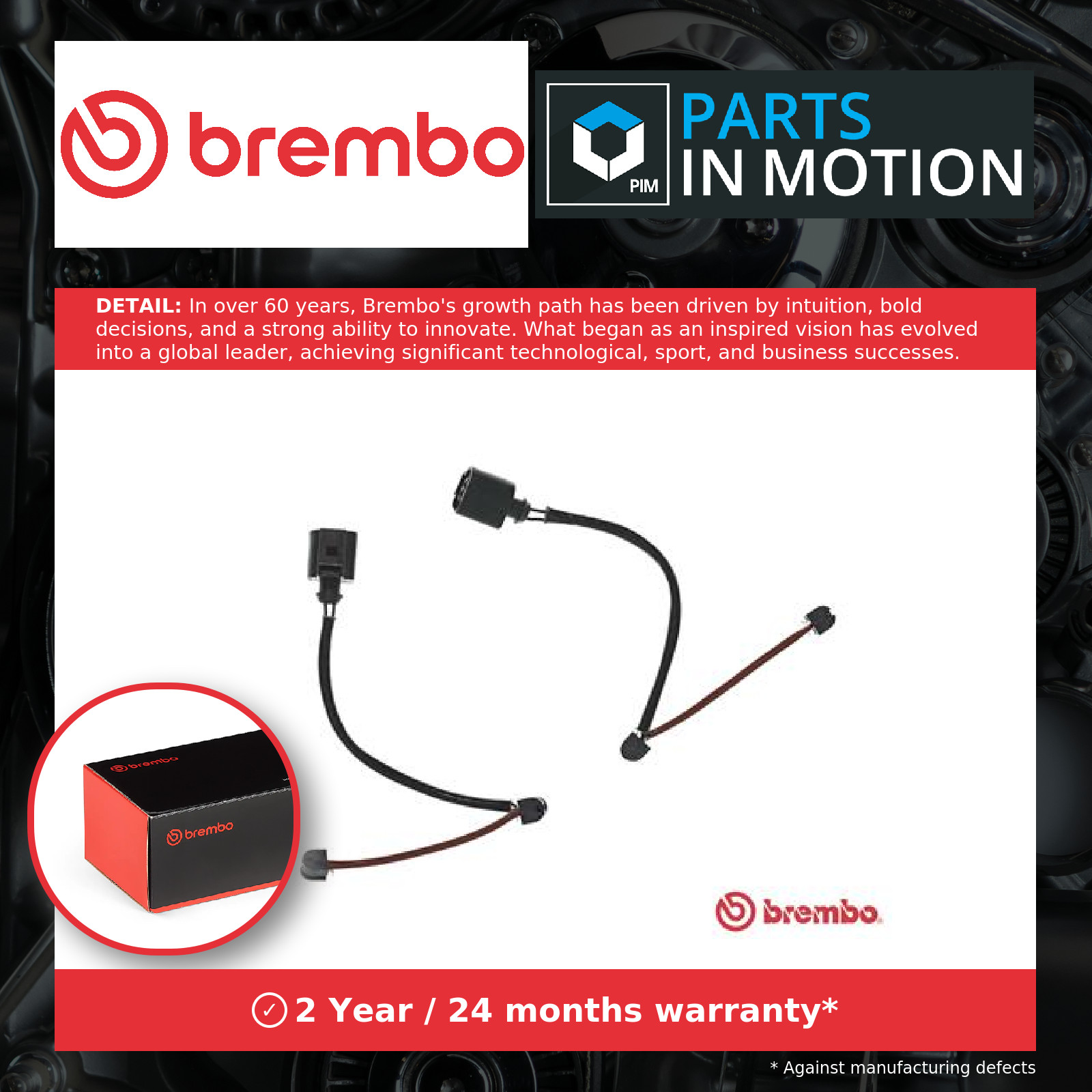 Brake Pad Wear Indicator Sensor Rear A00477 Brembo Warning Contact Wire Quality