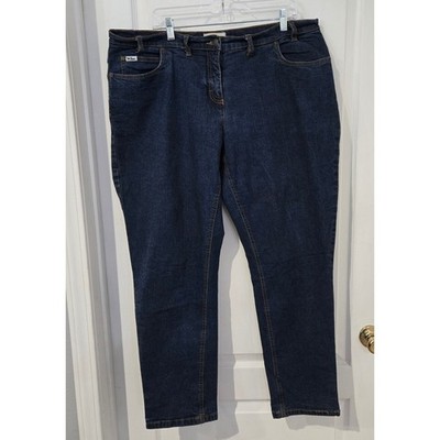 John Baner Jeans Women Size 16 Blue Excellent Straight Leg Dark Wash Stretch