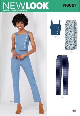New Look Sewing Pattern N6627 Pants Top Skirt Misses Size 8-20 Easy to Sew