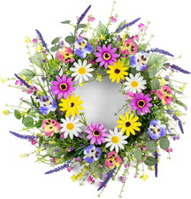 22 Inches Spring Wreaths for Front Door Farmhouse Summer Door Wreaths Colorful S