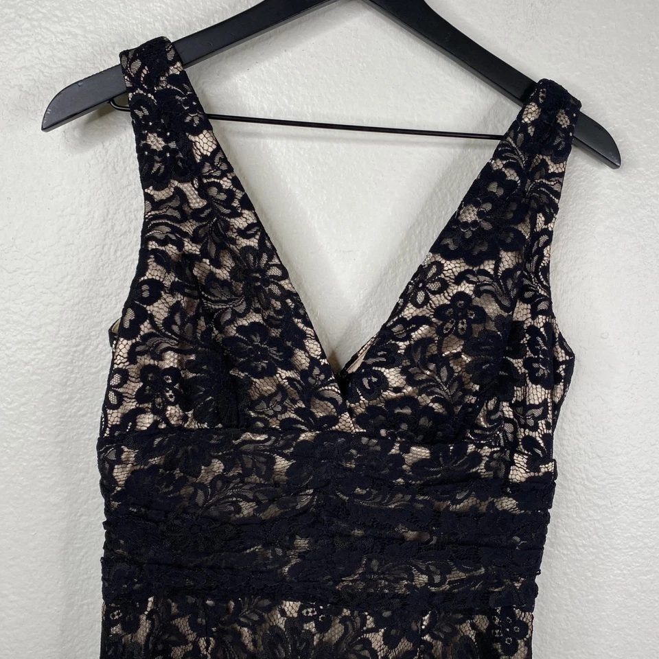 Vestido Babydoll Moda International para mujer superpuesto de encaje Whimigoth años 90 negro talla 8 Foto 4 de 4