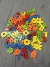 Lot Magnetic Fridge Alphabet Letters Numbers ABC 123 Colors 76 Pieces