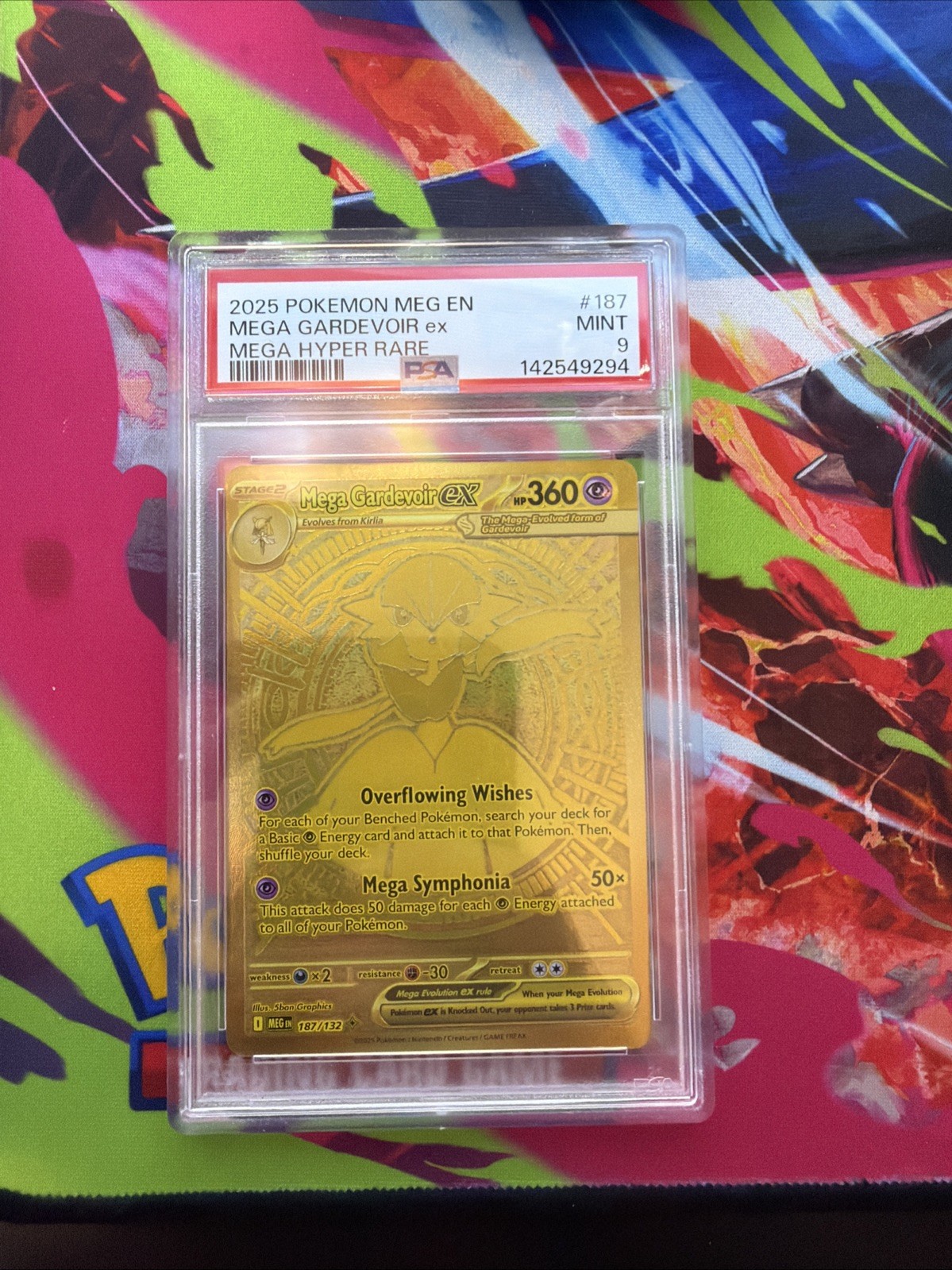 Pokemon 2025 Mega Gardevoir Ex 187/132 Gold Hyper Rare Mega Evolution
