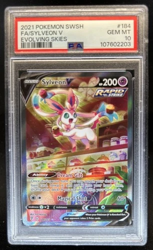 2021 Pokemon SWSH Evolving Skies Sylveon V #184/203 PSA 10 GEM MINT