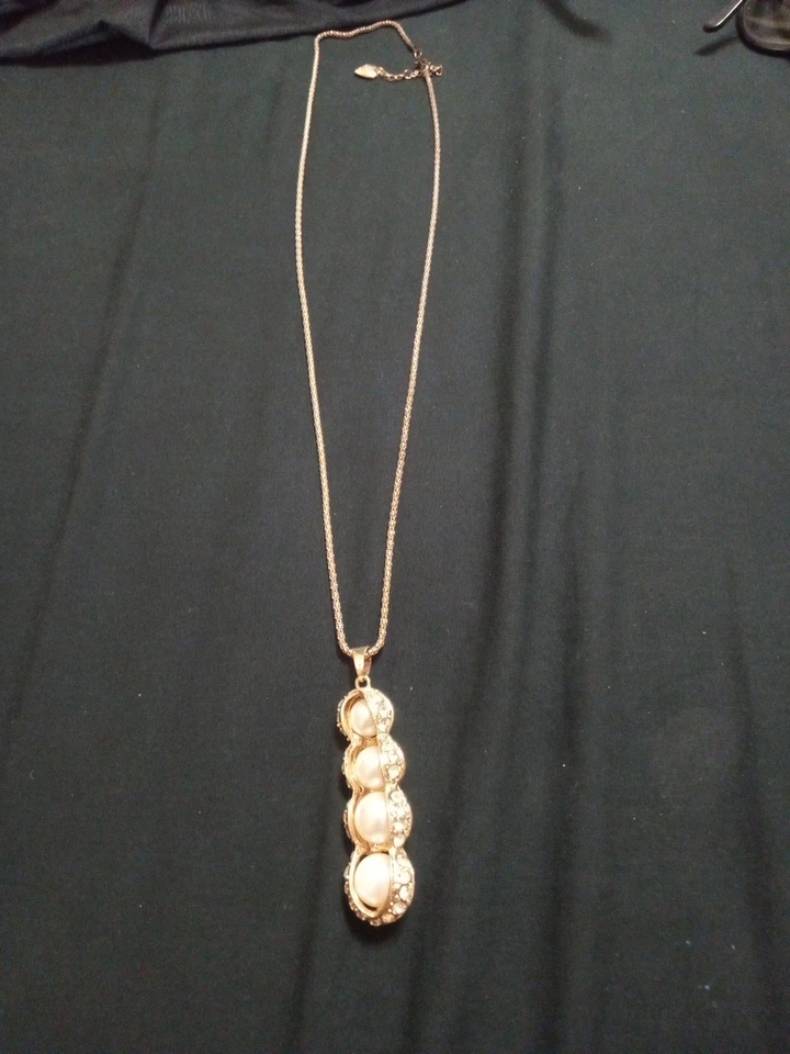 Betsey Johnson Perla Guisantes Cristal Cápsula Oro Rosa Colgante Collar Bolsa de Regalo Gratis Foto 3 de 3