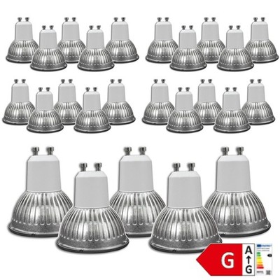 25 x LED Spot MR16 GU10, Tageslicht, 3500K, 30° NICHIA-LEDs - 3W