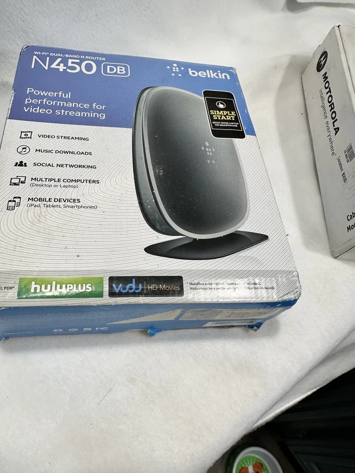 Belkin N450 DB Wi-Fi Dual-Band Wireless Router Video Streaming Smart Devices New - Image 2 of 4