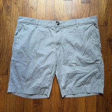 Faherty All Day Shorts Mens 38 Light Gray Hybrid Stretch Chino Flat Front