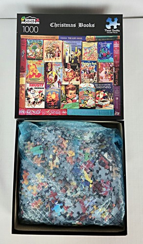 White Mountain Puzzles Christmas Books 1000 pieces #1426T Complete - Picture 7 of 8