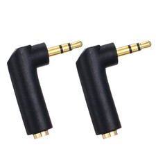 3.5mm Right Angle Stereo Jack Adapter Male to Female 90 Degree Audio 2 Pack